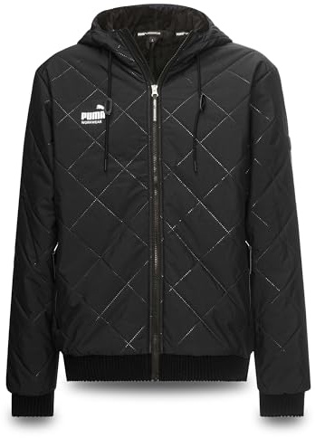 PUMA Workwear Winterjacke Herren mit Kapuze und Steppmuster - Warm gefüttert - Mit Kordelzug - Widerstandsfähige robuste Arbeitsjacke für Handwerk Produktion Logistik und Baugewerbe