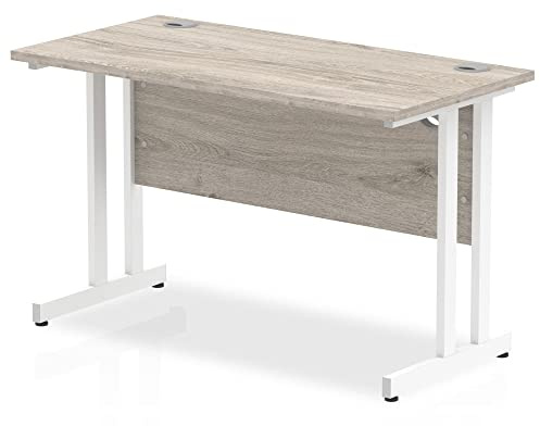 Dynamic Office Solutions Impulse 1200mm Slimline Desk Cantilever Leg Grey Oak White