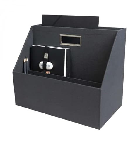 Bigso Box Organisateur de Bureau Chic Minimaliste Moderne Gris 3 Compartiments 2 Pots à Crayons Cartonnés
