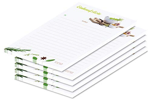 PRICARO Einkaufsliste Gewürze, magnetisch, A6, 50 Blatt, 5 Stück