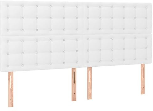 vidaXL LED Kopfteil Bettkopfteil Polsterkopfteil Betthaupt für Bett Bettgestell Bettrahmen Schlafzimmer Bettzubehör Weiß 180x5x118/128cm Kunstleder