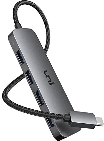 uni USB C Hub auf 4-USB-A-Port, 60CM Ultra Slim Data Hub, kompatibel mit MacBook Pro, iPad Pro, MacBook Air, Dell XPS, Surface Book und mehr