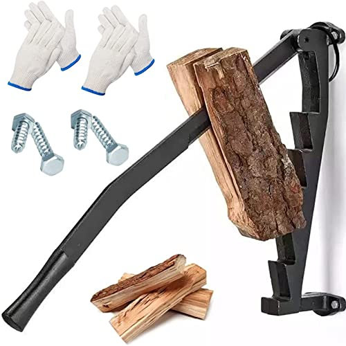 LXBH Wall Mounted Kindling Splitter for Wood, Log Splitter, Portable Metal Manual Fire Wood Kindling Splitter, Hand Sturdy Firewood Cutter, Firewood Kindling Splitter for Home Camping