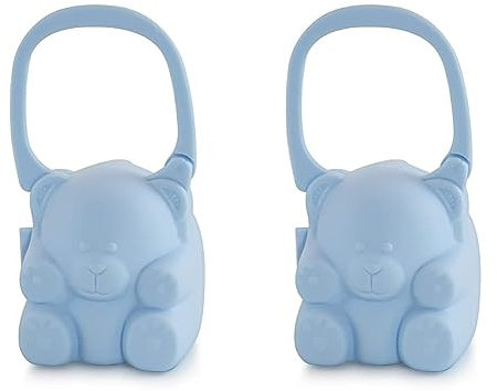 Miniland Schnullerhalter mit Henkel in Bärenform - PACIKEEPER AZURE (Packung mit 2)