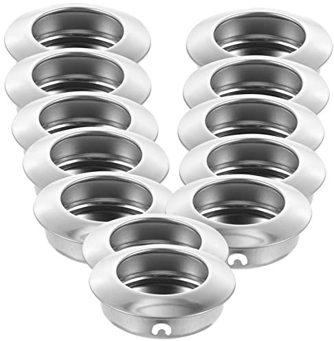 OSALADI 16pcs Embedded Handle Black Pocket Door Hardware Round Hidden Top Knobs Hardware 3-in-1 Oil Flat Door Knob Circle Cabinet Pulls Door Pull Furniture Fire-Proof Door Stainless Steel