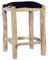 LAPOOH Barhocker, Barstuhl, Bar Chair, Bar Stools, Tresenstuhl, Barstool, Thekenhocker, Küchenhocker, Tresenhocker, Echtes Ziegenfell und Teak Massivholz