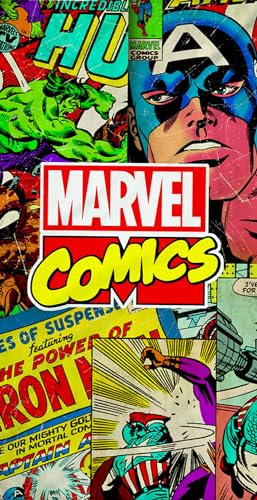 Marvel Badetuch Comics 75 x 150 cm 100% Baumwolle Velours-Qualität Strandlaken Strandtuch Handtuch Badelaken Comicheft Iron Man Hulk Thor Captain America Spider Man Disney MCU passend zur Bettwäsche
