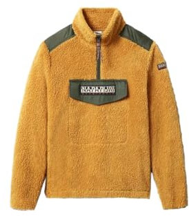 NAPAPIJRI T-Trentino Hz Felpa di Pile Uomo con Collo Alto W0L1 Wood Brown, M