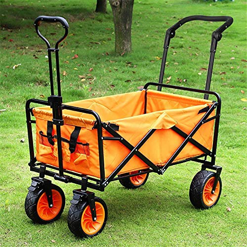 CRBUDY Klappbarer Outdoor-Trolley, Outdoor-Campingwagen, Handwagen für den Strand, mit komfortablem Griff und Breiten Reifen, perfekt für Festivals und Camping