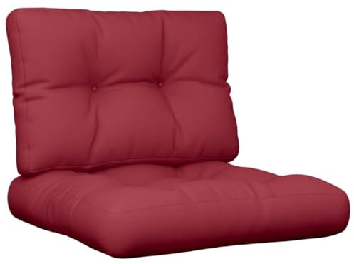 vidaXL Palettenkissen 2-TLG., Palettenpolster für Europaletten, Palettensofa Kissen Indoor Outdoor, Palettenauflage Sitzkissen Rückenkissen, Weinrot Stoff