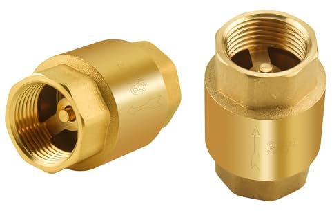 Jingzan Rückschlagventil, 3/4 NPT-Gewinde, massives Messing, Rückschlagventil, Rückflussverhinderung, vertikales Inline-Wasserrückschlagventil für Brunnen, Pumpe, Tank (2 Stück 3/4 NPT)