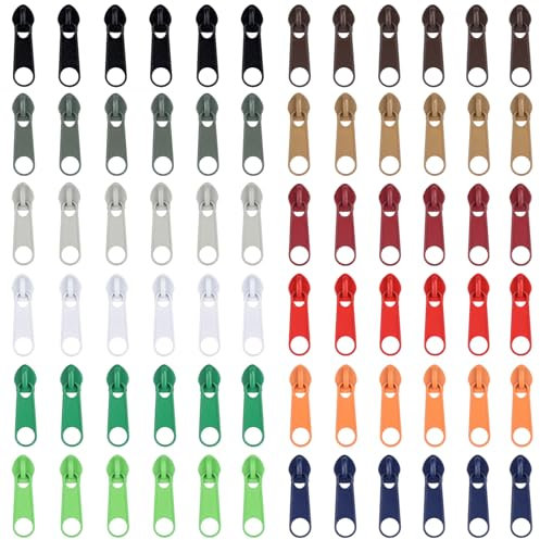 DOITEM 72 Stück Buntes #5 Reißverschluss-Reparaturset Schieberegler Zur Verwendung In Näh Für Die Geldbörse, Hose, Jacken, Koffer, Kleidung, Gepäck, Rucksäcke(12 Farben)
