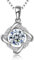 FEIKFEIZ Damen-Moissanit-Halskette, 925er Silberanhänger, Moissanit-Diamant 1CT, laborgezüchtet, 925er Silber vergoldet mit 18K Weißgold, Anhänger-Schmuck, inklusive Geschenkbox.