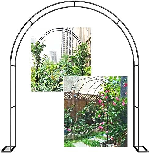 Arco da giardino extra largo 300/350 cm, pergolato nero per piante rampicanti, decorazione per matrimoni, pergolato, traliccio per rose, arco d'uva, supporto per uva, larghezza 240 cm x altezza 220 cm