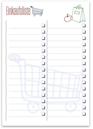 Staufen Papique REC Einkaufsliste - 5 Blöcke à 52 Blatt, DIN A5 | 100 % Recyclingpapier, EU Ecolabel, Einkaufslistenblöcke für Büro, Unterwegs oder Zuhause, 90 g/m² Papier