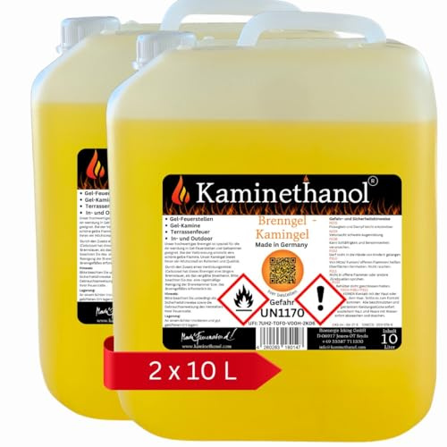 20 Liter Brenngel im 10 Liter Kanister Gel Brennstoff Kanister Gelkamin Bioethanol
