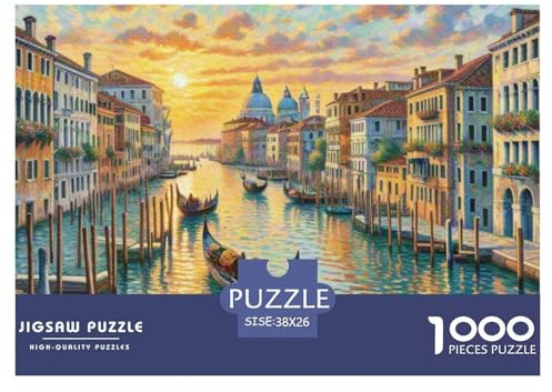 Venedig 1000 Teile Puzzle Architektur Geschenke Für Frauen/Männer Herausforderung Detailreich Spielzeug Pädagogisches Spiel 38x26cm/1000pcs