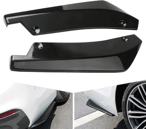 2 Stück Auto Heckspoiler für Dacia Sandero 3 / Sandero Stepway 3 III 2021-2024 2025, Wrap Angle Spoiler Mit 6 Schrauben Canard Diffusor Spoilerlippenteiler Flossen Zubehör,A/Black