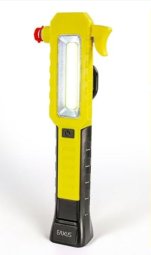 Eaxus ProGuard Kfz-Taschenlampe mit Nothammer und Gurtschneider | magnetischem Standfuß | 180° Haken| COB-Arbeitslicht & LED-Spotlight | multifunktionale Notfall- und Pannenleuchte fürs Auto (2)