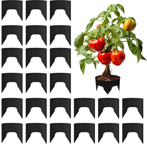 Bewässerungsringe für den Außenbereich, rund, wiederverwendbar, 24 Stück, für Anzuchtringe, Wassersparer, für Garten, Terrasse, Gewächshaus, Tomaten und Paprika