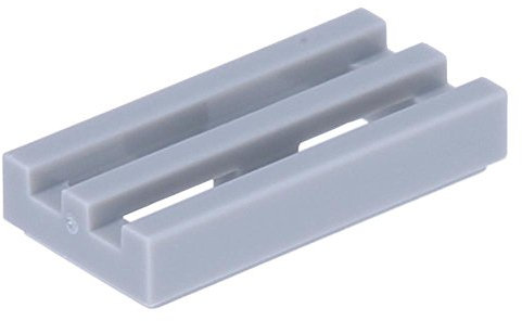 Lego City Classic Basic Fliese Modifiziert 1x2 Gitter mit Einkerbung Unten - 100 Stück - Light Bluish Gray/Hellgrau - Baustein Zubehör für Baukästen, MOCs & Modellbau - Original Lego Ersatzteil