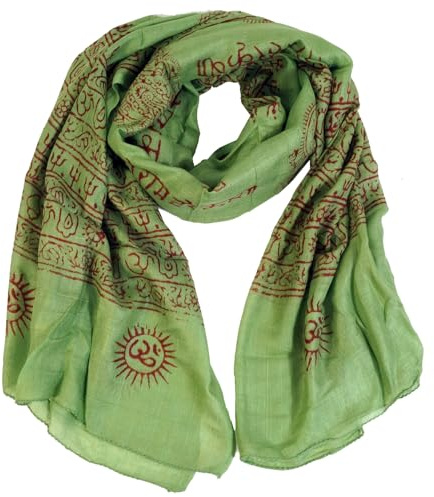 GURU SHOP Dünnes Baba Tuch, Benares Lunghi - Grün, Herren/Damen, Synthetisch