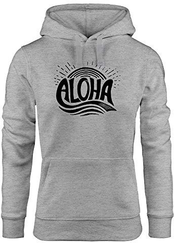 Neverless Hoodie Damen Aloha Wellen Surfing Sommer Kapuzen-Pullover