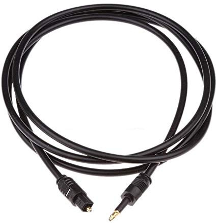 REY Cavo Ottico Digital Sound Toslink a Mini Toslink 3,5 mm 2 m, Nero