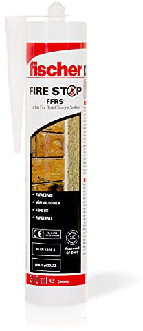 Fischer Silicone Sigillante Antifuoco Firestop FFRS 310 Bianco, Neutro a Basso Modulo, Elastico per Telai di Porte e Finestre, Uso Esterno/Interno, 512374