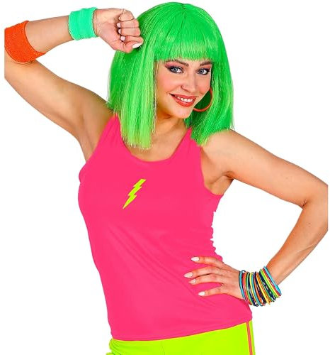 W WIDMANN MILANO Party Fashion - Tank Top, Neonfarben, Oberteil für 80er Jahre Mottopartys