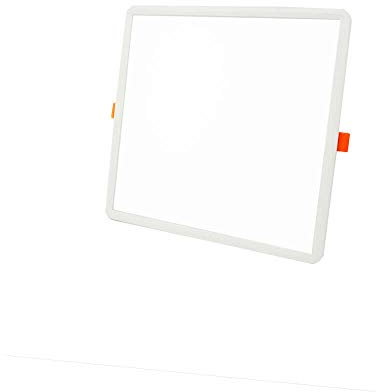 FactorLED Placa LED Cuadrada 20W, Downlight LED Cuadrado, lampara de techo, panel empotrable, diámetro ajustable de 50mm a 210mm, Iluminación de interior, drivers incluidos (Luz Cálida (3000K))