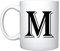 iTRONiK Alphabet Mug Letter Mugs Initial Coffee Cup Birthday Fathers Day (M)