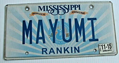 Inga Mississippi Vanity - Placa de matrícula de auto Mayumi, japonés, japonés, Tokio, Osaka, 6 x 12 pulgadas