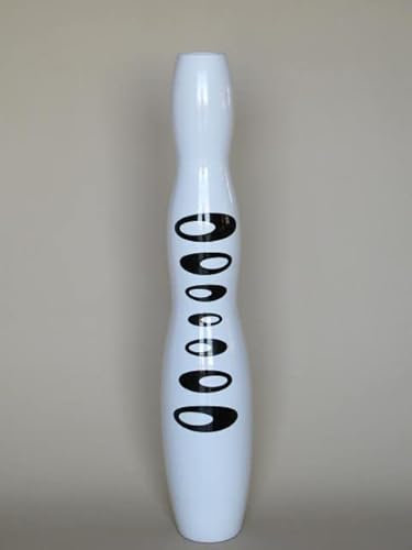 POLONIO - Jarron de Ceramica Blanco de 95 Centímetros - Jarrones Grandes de Suelo - Jarrones Grandes de Decoracion – Florero de Ceramica Alto - Jarrón de Cerámica Alto Suelo Blanco