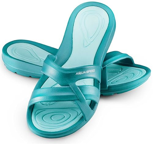 Aqua Speed - Set - Panama Zapatillas de baño + Toalla de Microfibra | Mujeres | Sandalias de Ducha | Zapatillas de Playa, Color:Panama Damen - 42, Tamaño:41