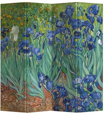 Fine Asianliving Paravent Intérieur Séparateur de Pièces L120xH180cm Deux Côtés Cloison de Séparation Amovible Toile Imprimé Deco Diviseur