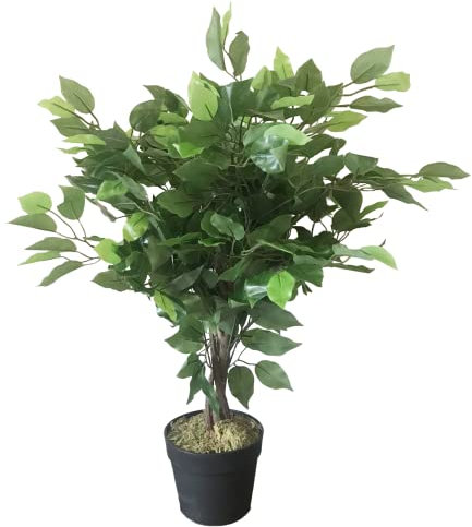 Leaf Artificial Tree/Plant, Green Mini Bushy Ficus, 60cm