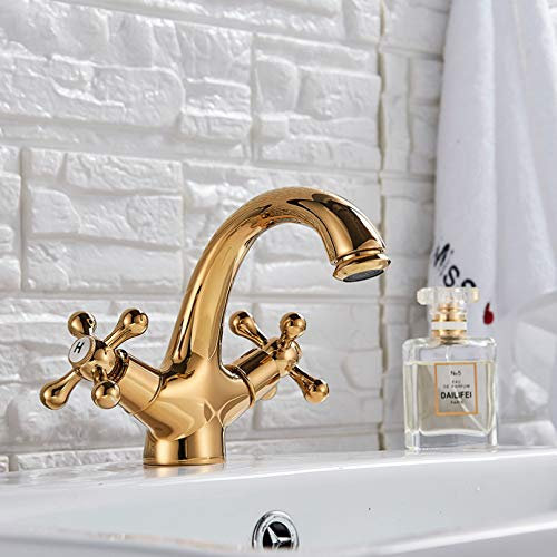 YHSGY Antiker Messing Wasserhahn Heißes Und Kaltes Wasser Kran Bronze Waschbecken Wasserhahn Badezimmer Schwan Vintage Becken Waschbecken Mixer Kran Wasserhahn