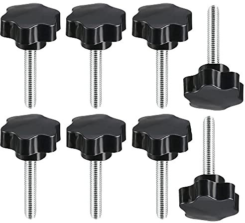 Clamping Star Knob Grip Handle M8 x 50mm Thumb Screw Thread Replacement Hand Tightening Screw 8Pcs