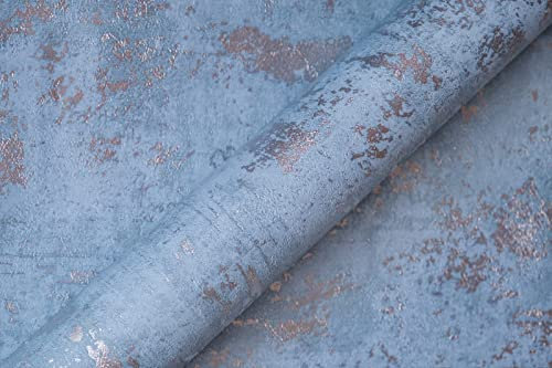 Tapete Vlies Metallic Blau Silber HOMEFACTO:RI HF-20120-44