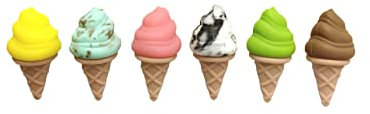 Winkee - Eiscreme Glasmarker 6er Set | Erfrischende Glasmarkierer für Trinkgläser | Party Weinglas Marker | Markierer am Glasrand | Geschenk für Eiscreme-Liebhaber, an Weihnachten, Geburtstag