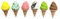 Winkee - Eiscreme Glasmarker 6er Set | Erfrischende Glasmarkierer für Trinkgläser | Party Weinglas Marker | Markierer am Glasrand | Geschenk für Eiscreme-Liebhaber, an Weihnachten, Geburtstag