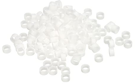 PATIKIL 100 Stück Silikon Rutschfest Gummiband 9.42mm für Kabelwickel Weiß