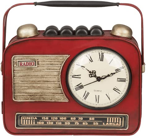 Out of the blue Metall-Schlüsselkasten, Radio mit Uhr, Rot, one Size