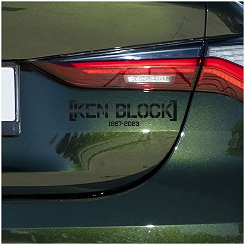 Ken Block 1967-2023 Gedächtnis Aufkleber 20x5cm RIP Kenblock Tuning Sticker selbstklebend wasserfest tuningsticker Auto Motorrad Kfz Zubehör K159 (Schwarz Glanz)