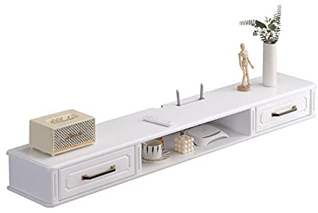 47,2-Zoll-Medienkonsole zur Wandmontage mit Schublade, schwimmender Entertainment-Center-TV-Ständer, Set-Top-Box-Rack aus massivem Holz, komplette Maschine, Kiefer (Color : B)