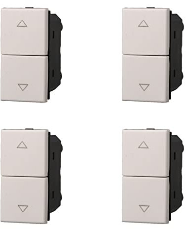4 Pezzi Pulsante Doppio Saliscendi, Compatibile Con Bticino Axolute (Bianco)