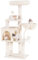 Hey-brother Kratzbaum, 111 cm Katzenbaum mit Spielzeug, Katzenkratzbaum mit Plattform, Hängematte und Sisal-Kratzstämmen, Beige EMPJ004SM-N