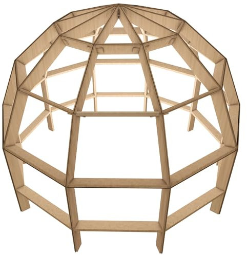 Kombodom Gartenhaus Bausatz, Tiny House, Holzhaus/Dome, Ausführung:9.9m² (1 Etage), Farbe:Braun