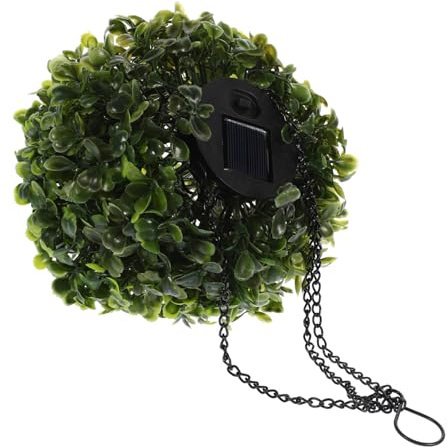 OSALADI Hängelampe Solar-Gartenlampe Hängende Formschnittkugeln Solarbetriebene Grünkugeln Led-Beleuchtete Künstliche Buchsbaumkugel Für Hinterhof Balkon Garten Hochzeit Heimdekoration